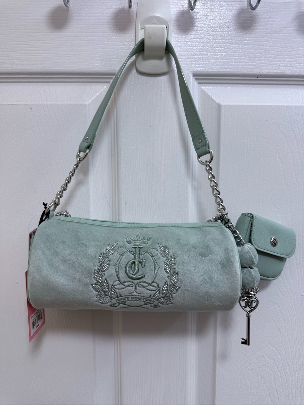 NWT Juicy Couture Sparkle Royal Shoulder Bag in Frosty Green